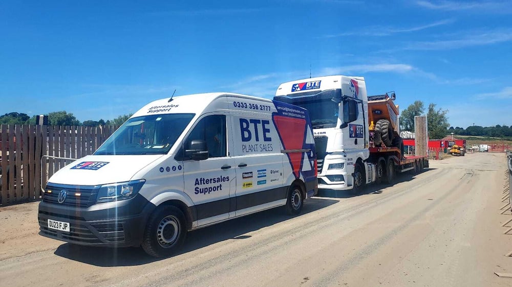 BTE can and lorry on site
