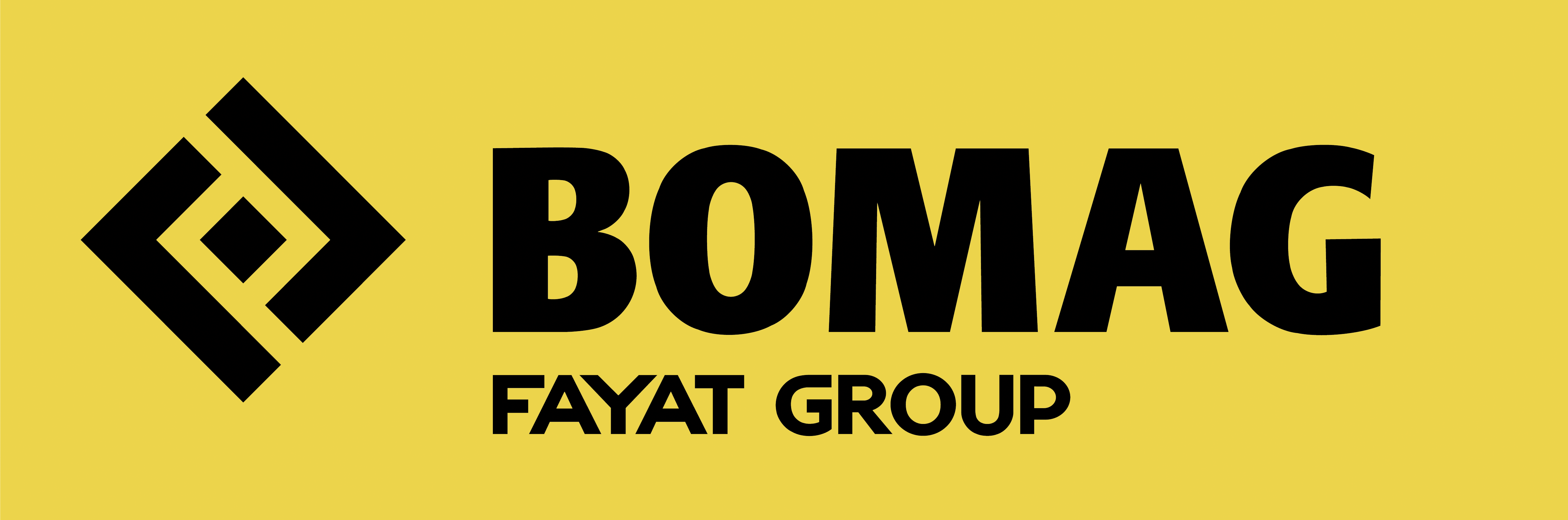 BOMAG Fayat Group, construction Logo black on yellow 