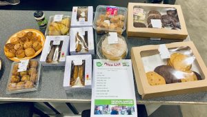 A selection of sweet treats on offer at our Leeds depot including cakes, cookies, muffins and samosas.