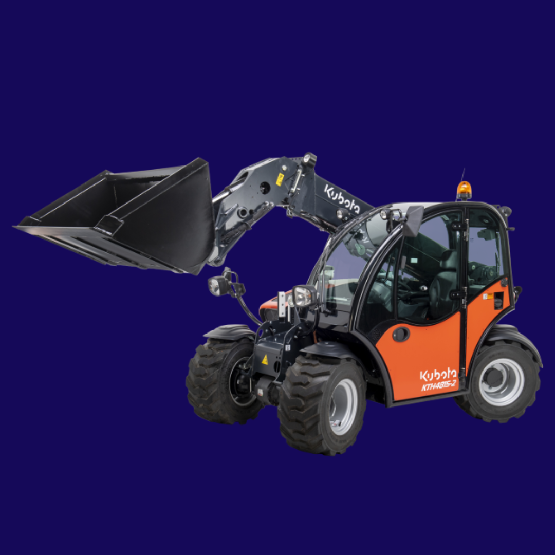 Kubota telehandler KTH4815 blue background bucket