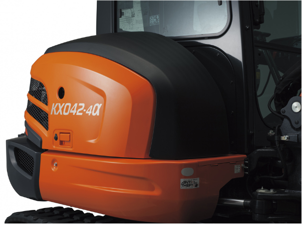 Kubota KX042 excavator rear shadowed 