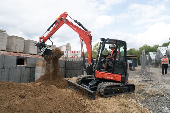 Kubota KX060-5 working on site