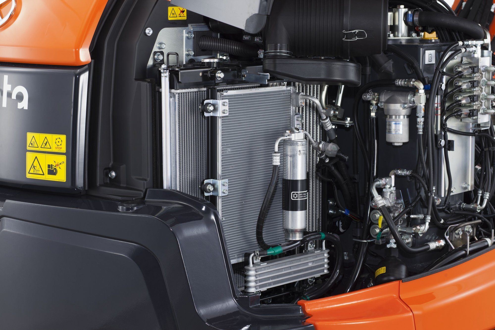 Kubota KX060-5 excavator under the bonnet Kubota KX060-5 excavator under the bonnet