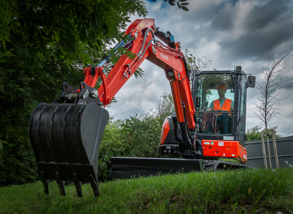 Kubota KX060-5 excavator from the front arm out with bucket Kubota KX060-5 excavator from the front arm out with bucket