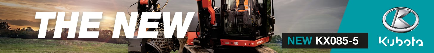 New Kubota KX085-5 excavator - digital banner