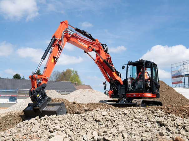 Kubota KX085-5 excavator onsite