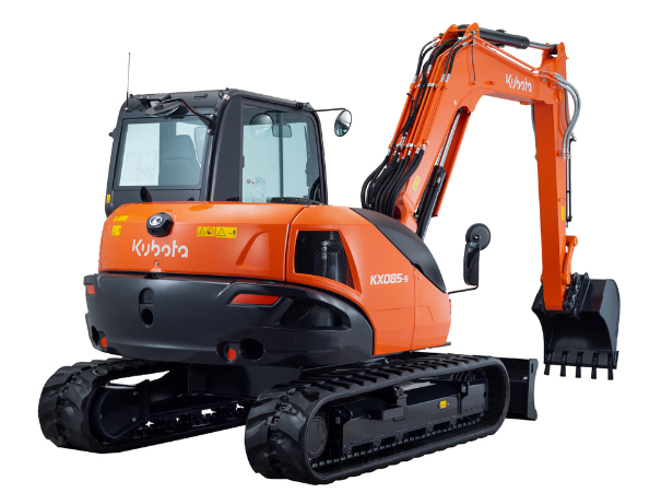 Kubota KX085-5 white background rear Kubota KX085-5 white background rear