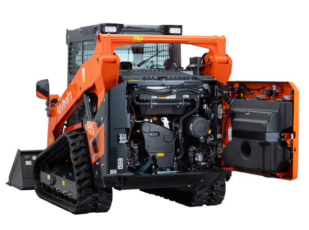 Kubota SVL75-3 skid steer rear with open bonnet Kubota SVL75-3 skid steer rear with open bonnet