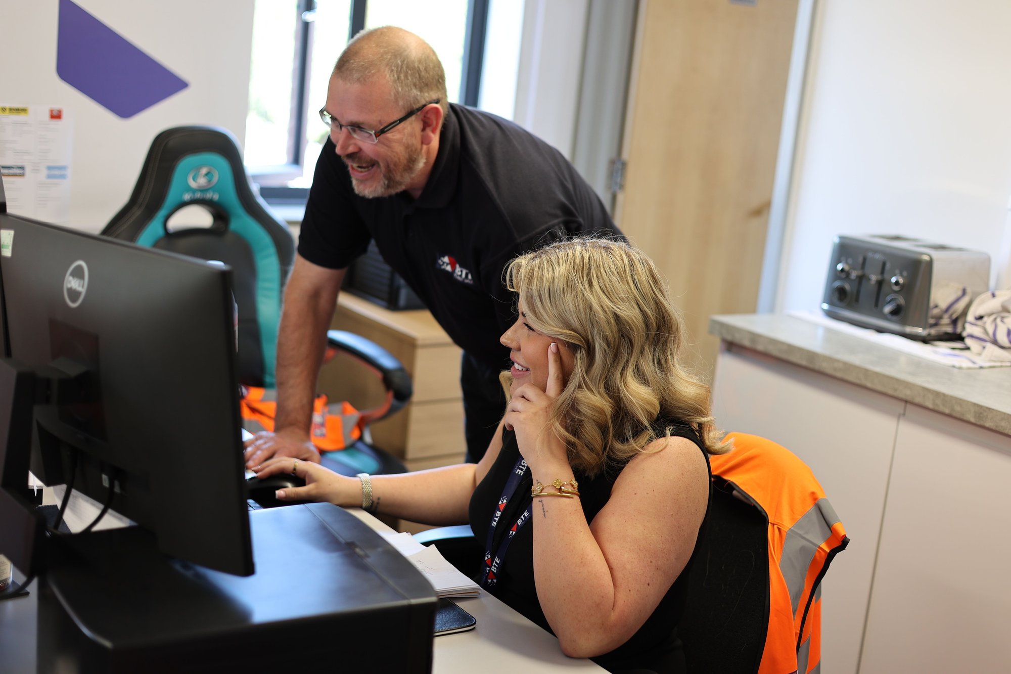 Sam and Emily working 