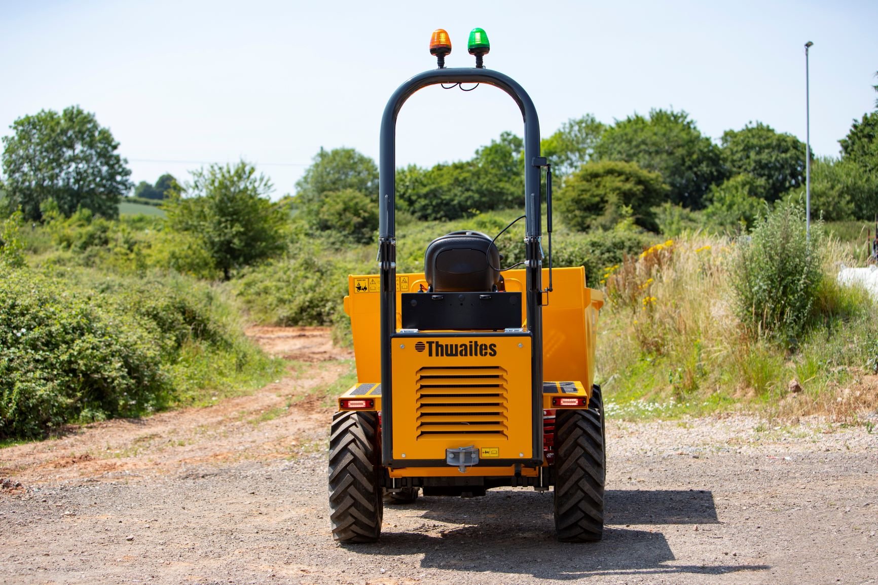 Thwaites 3 tonne front tip dumper from the rear