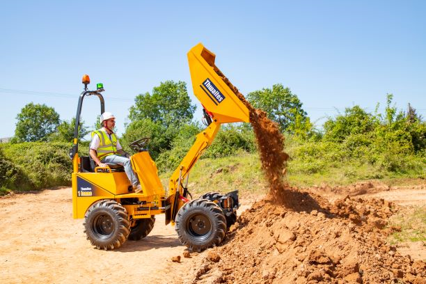 Thwaites 1 tonne Hi Tip dumper in action