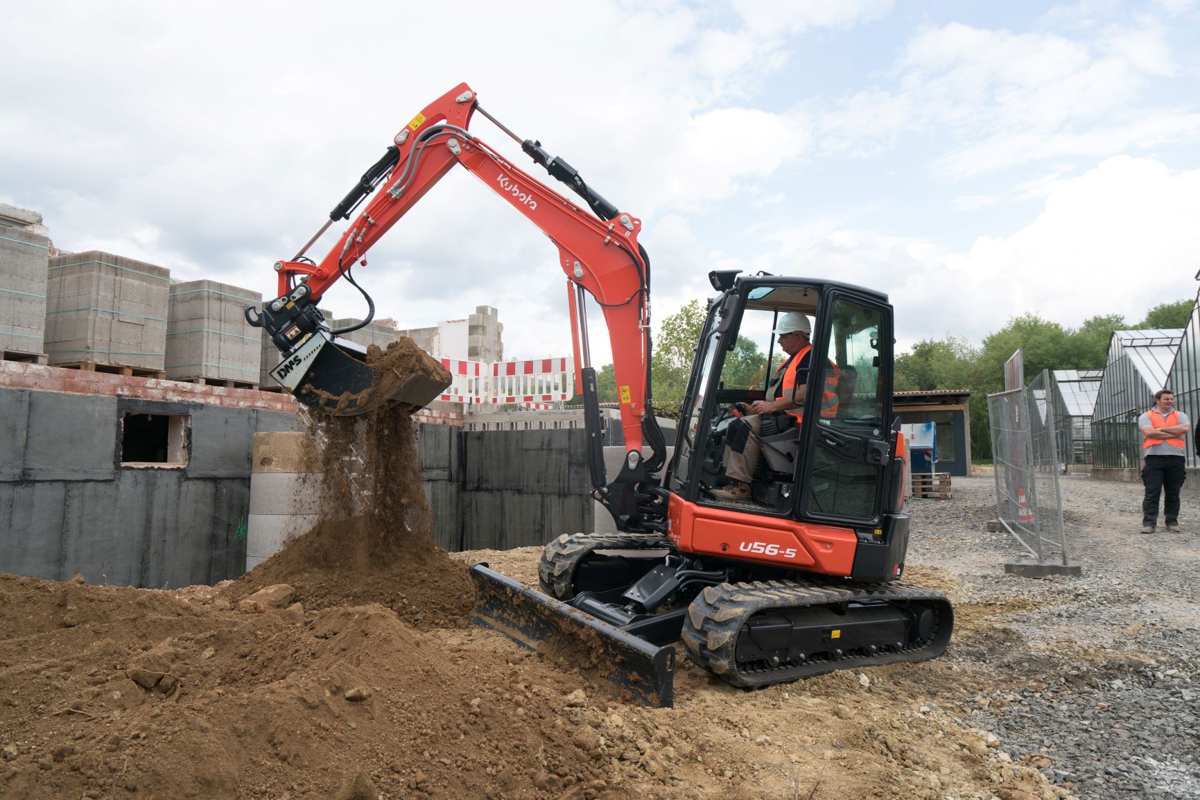 Kubota excavator working on site
